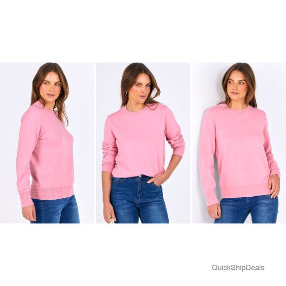 Lightweight Pullover Sweater Long Sleeve Crewneck Loose Fit Knit Top - Picture 7 of 7